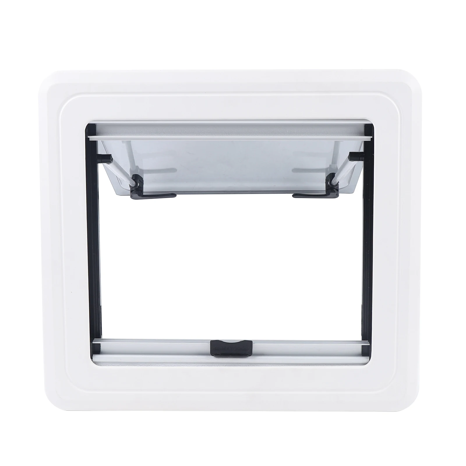 

RV Window, 450x500mm Outswing Exterior Window White Black Frame for Camper Trailer, Durable RV Replacement Window