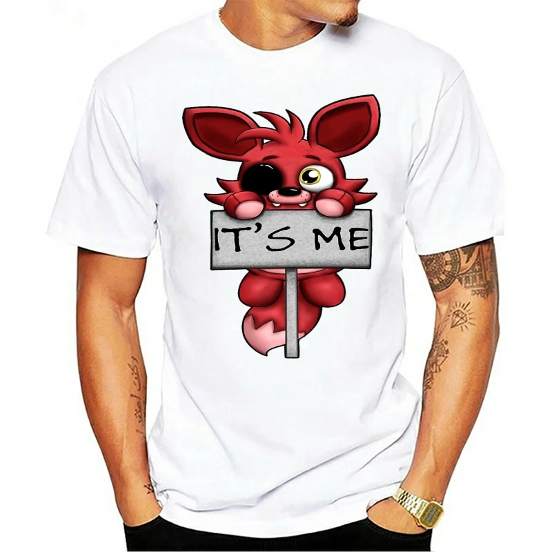 Short Sleeve FNAF Plush Foxy Men T-Shirt Summer Hip Hop Tee Shirt Cotton O-Neck TShirt Man Plus Size Brand Clothing Of Teenager