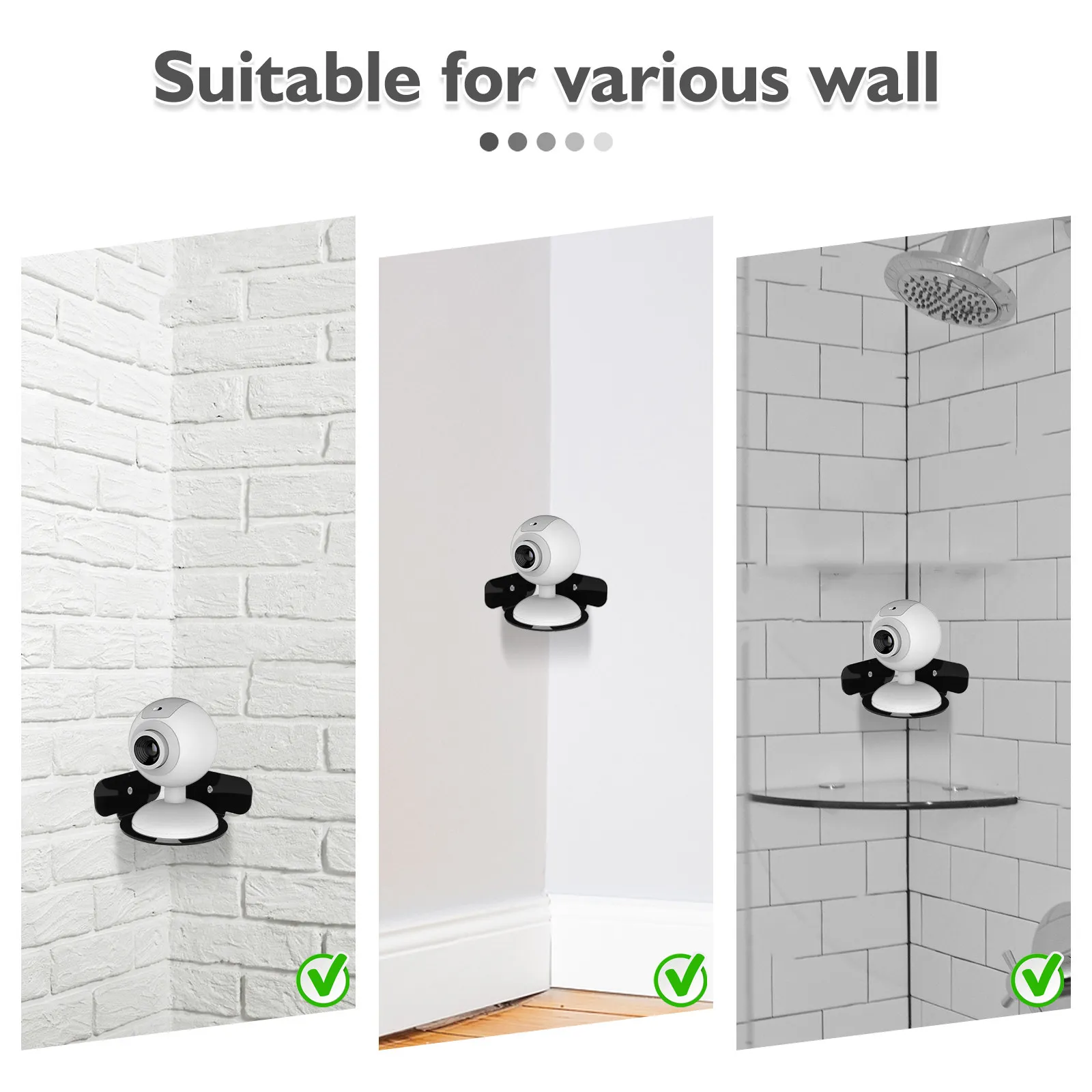 2Pcs Security Camera Bracket Mini Circular Corner Shelf Wall Mount Bracket Versatile Acrylic Monitor Shelf Holder Router Speaker view 6