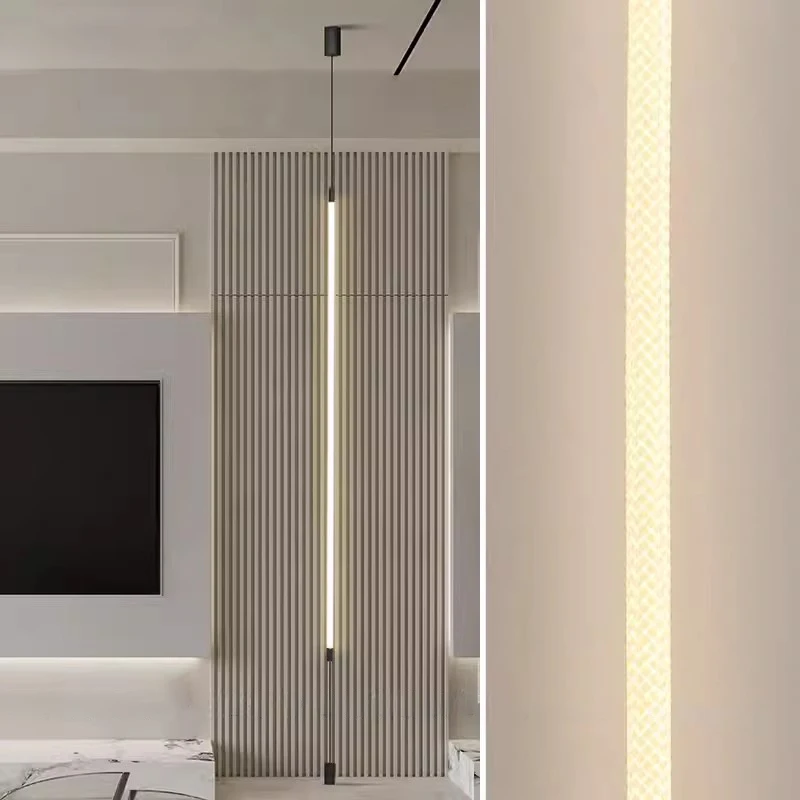 Modern Long Line Pendant Light Fiber Woven Silicone Hanging Lamp for Bedroom Dining Room Minimalist Ceiling Lights Indoor Decor
