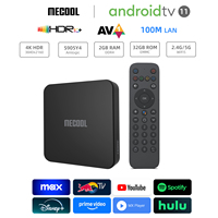 MECOOL TVBox Android 11 With Google Certified 2GB 32GB Amlogic S905Y4 WiFi 2.4G/5G 100M HDR10+ 4K AV1 Global Version IP TV Box