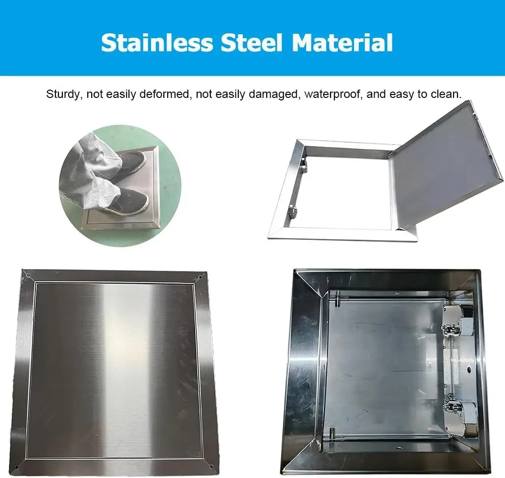 1Pc 304 Stainless Steel Square Universal Drywall Access Door With Push To Open Inspection Panel