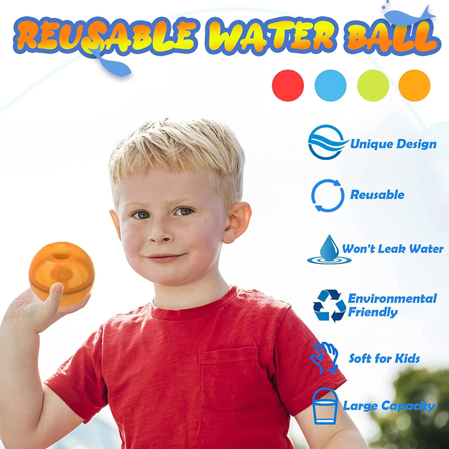 Reusable silicone water balloons, stress relieving toys, convenient water balloons, boys and girls beach, pool filling balls