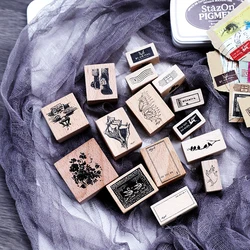 Vintage Butterfly Wings Fig Wooden Rubber Stamp Set DIY Scrapbooking Photo Album Card Making Wood Seal