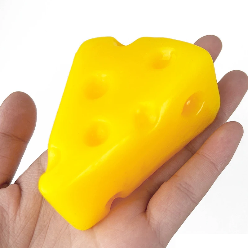 8.5CM Simulation Cute Cheese Toys Soft 3D Dessert Cheese Squeeze Decompression Toys Relaxed Relief Sensory Squeeze Toys Gift