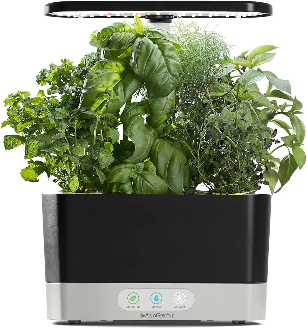 

Harvest with Gourmet Herb Seed Pod Kit - Hydroponic Indoor Garden Black HIGH-PERFORMANCE GROW LIGHT