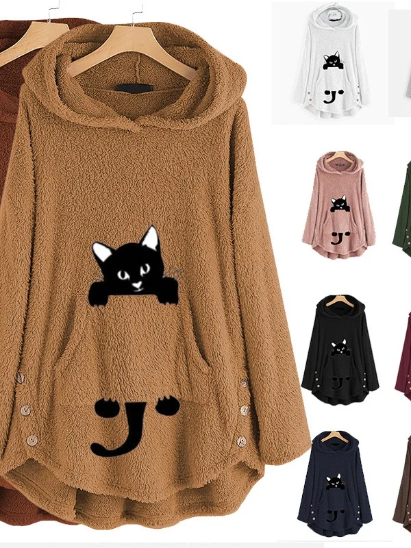 

Двусторонняя флисовая толстовка с капюшоном и длинными рукавами, свободный крой в уличном стиле, повседневная женская модная одежда на весну 2023 года