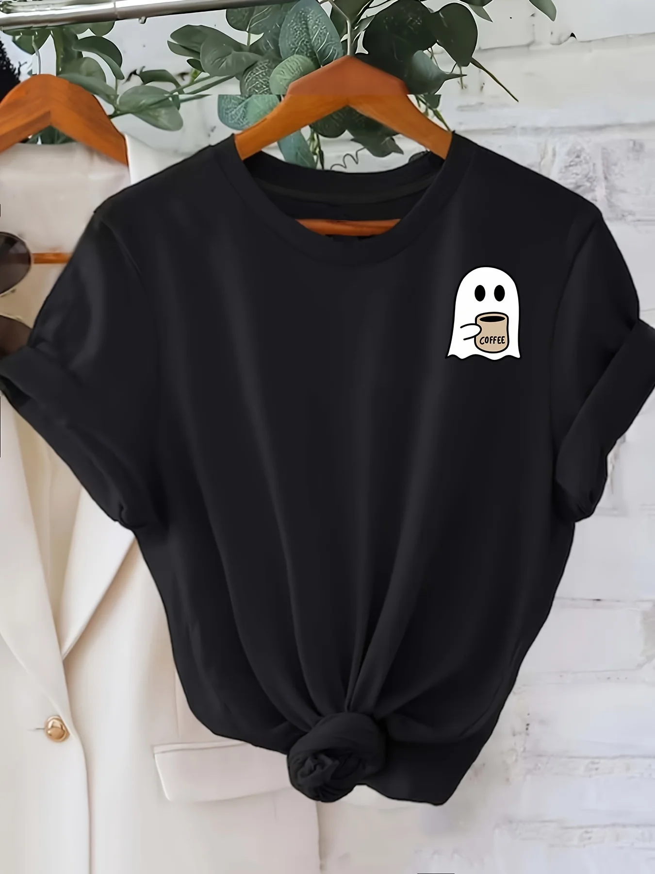 تي شيرت نسائي جديد مقاس كبير مطبوع كاجوال فضفاض بأكمام قصيرة، ناعم مريح ومسامي، رياضات خارجية