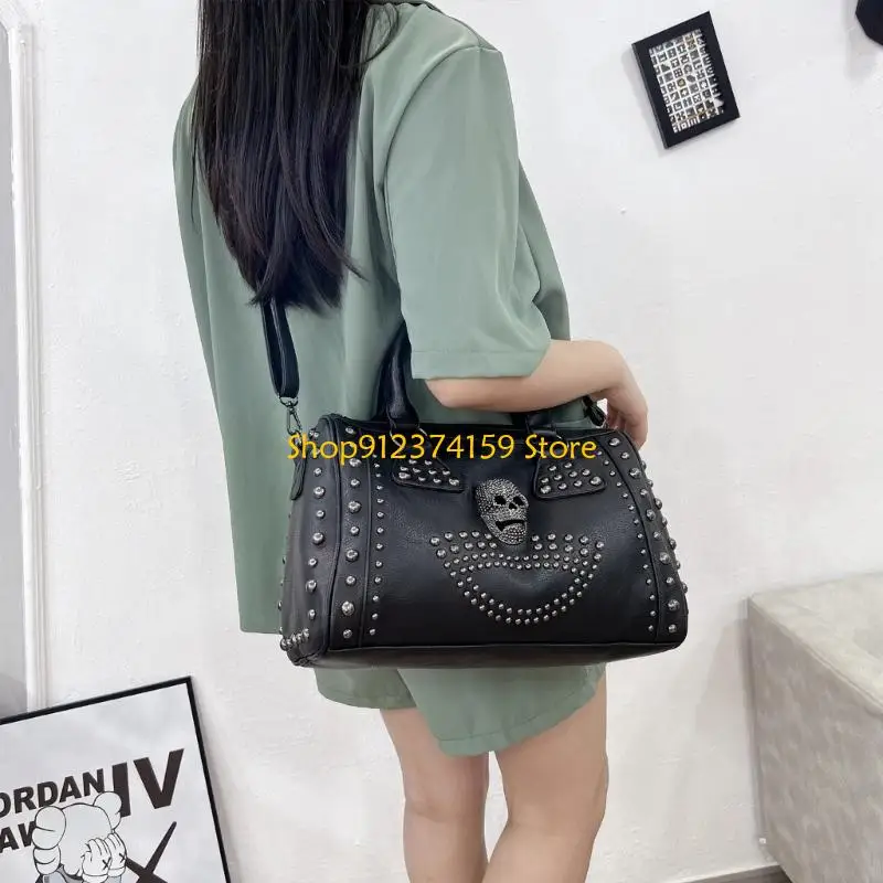 

G5AE Shoulder Bag Casual Fashion PU Rivet Bags for Teens Girl Versatile Bag