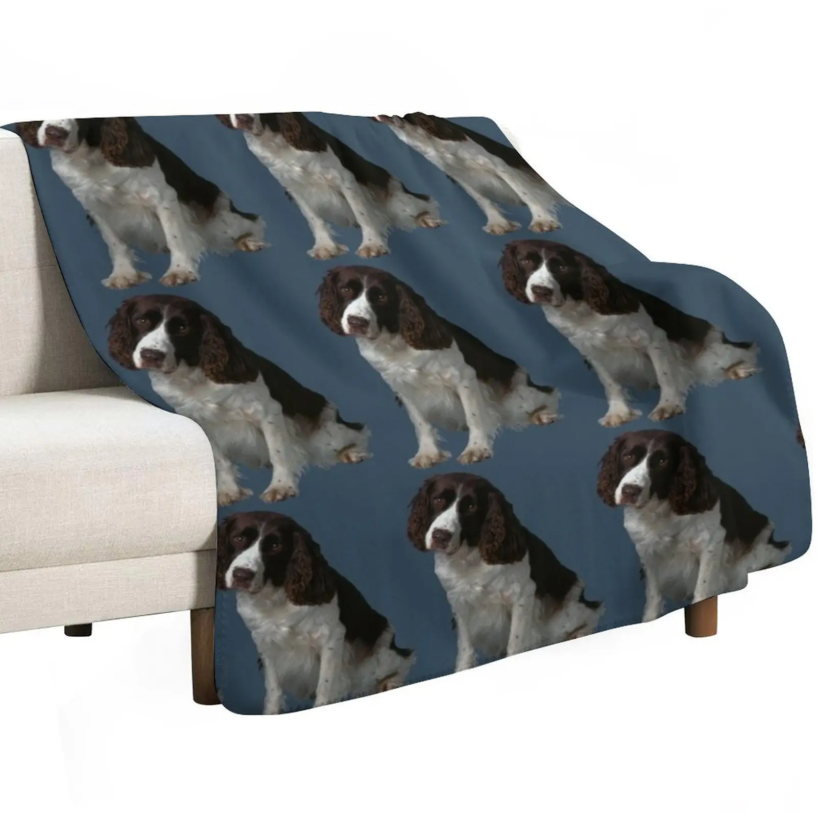 Springer Spaniel Inglés, Dog Bobby Throw Blanket Sofa Luxury Personalized Gift Bed covers Luxury Designer Camping Blankets