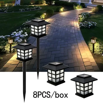 8 stücke Solar Garten Pathway Led-leuchten Wasserdichte Outdoor Landschaft Hof Terrasse Auffahrt Gehweg Solar Lampe für Dekor Rasen Beleuchtung