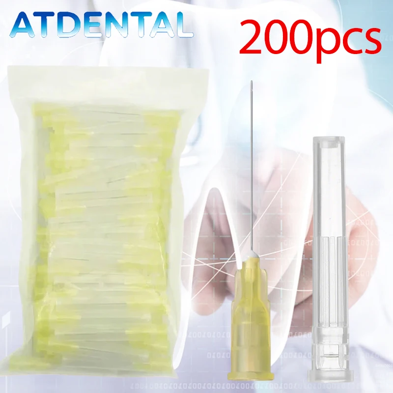 

200pcs Dental Irrigation Needle Tip 23G 25G 27G 30G End-Closed Side Hole Endo Syringe Root Canal Washing
