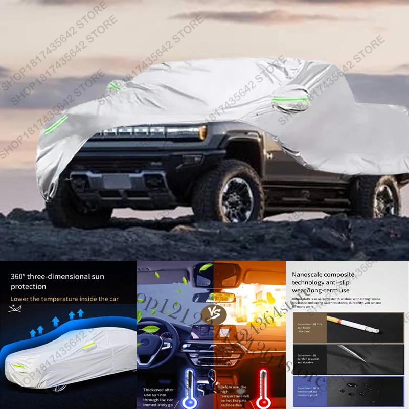 Full Car Cover Compatible with GMC Hummer EV SUV All-Weather Sun Rain UV Dust Proof Rain Outdoor Indoor Protect