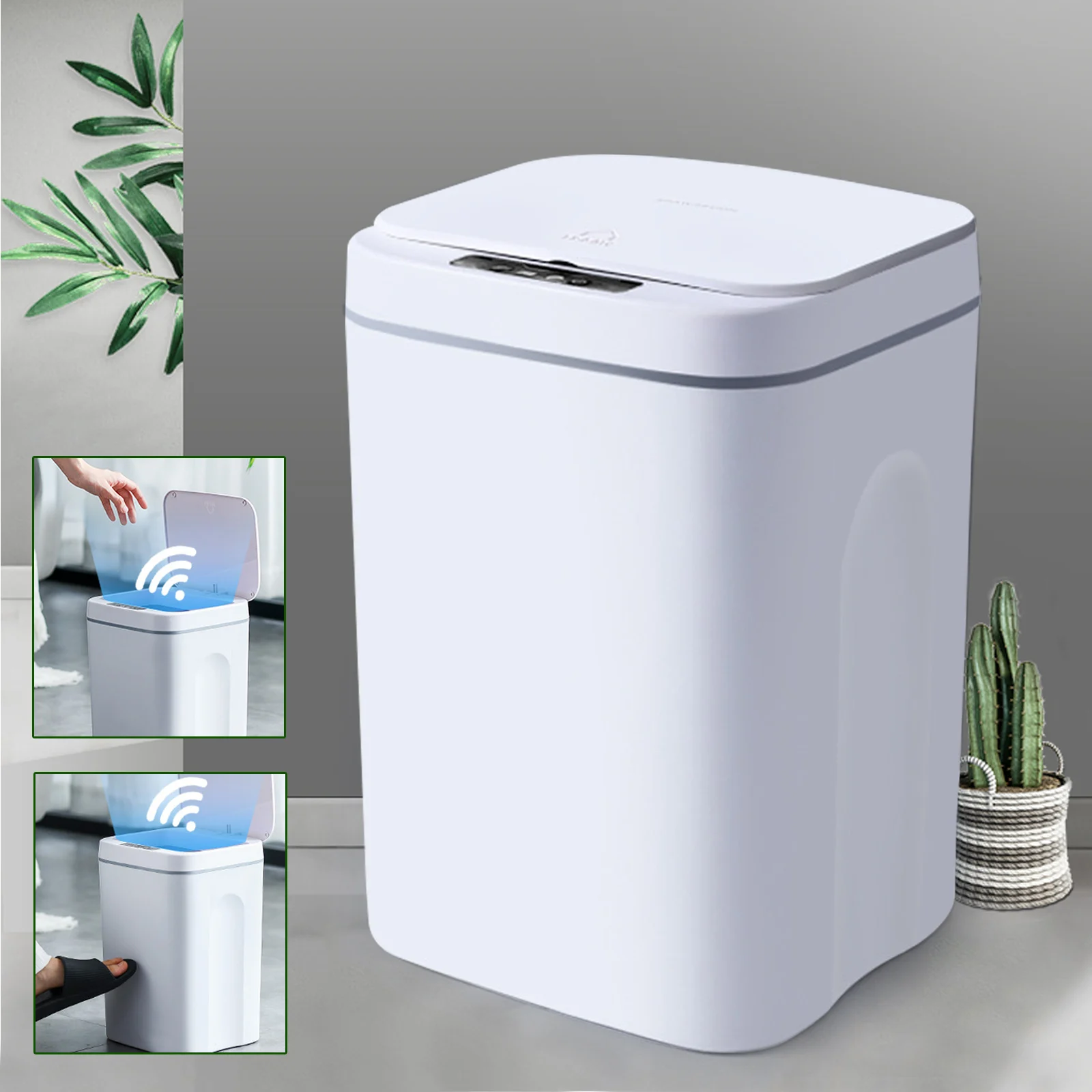 

16L Automatic Touchless Intelligent Induction Trash Can Sealed Infrared Sensing Trash Can for Kitchen Bedroom Bathroom Balcony