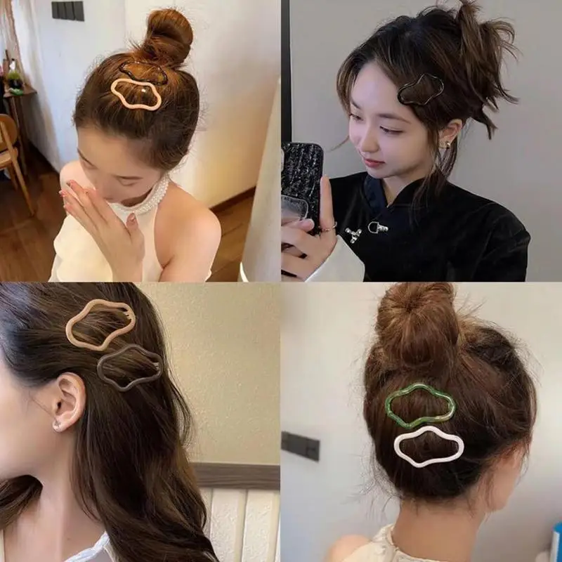 Cute Cloud Hollow Metal Hair Clip BB Clip For Women Sweet Hairpin Bangs Side Clip Girls Kids Y2k Hair Accessories