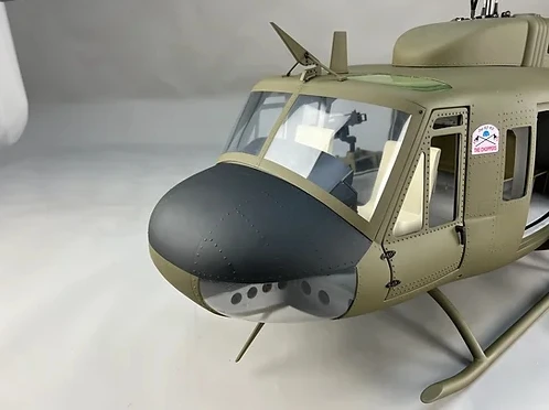 800 Size Bell UH-1D Helicopter Glassfiber Scale Fuselage Body with Mechanic RC Aircraft Hull Model Heli Copter Parts