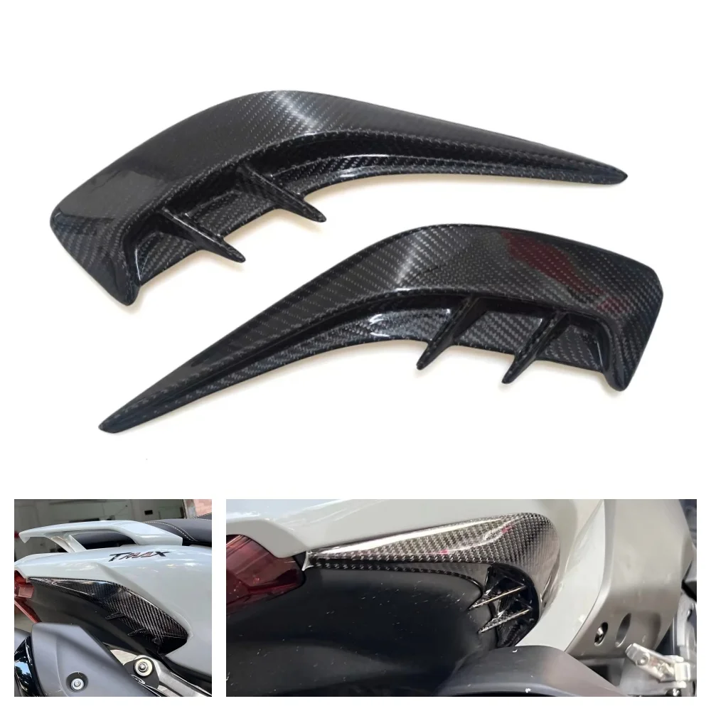 

For Yamaha TMAX560 2023 2024 2025 100% Motorcycle Carbon fiber modified rear wind blade decorative strip decorative sticker