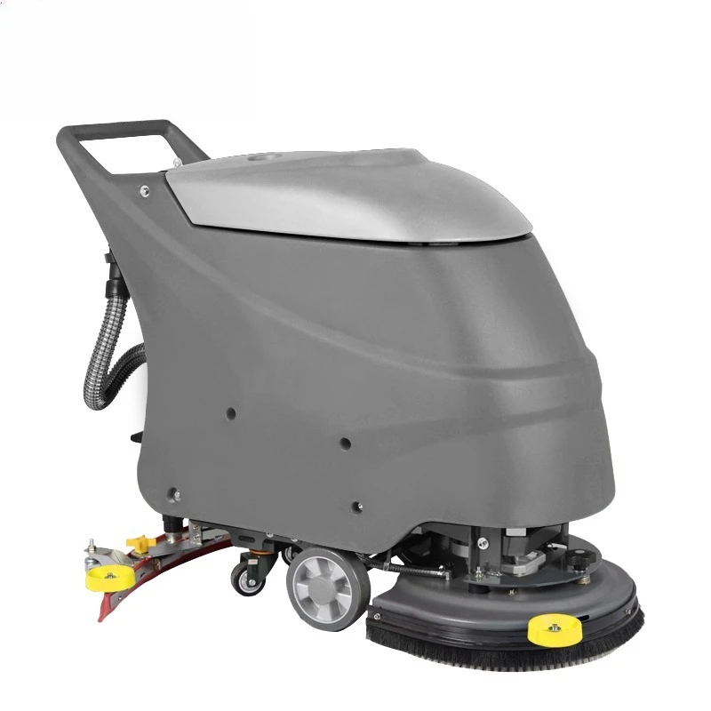 Professional Cordless Industrial Hand Push Floor Scrubber Battery-Powered Cleaning Machines Magnetic Brush Cleaner