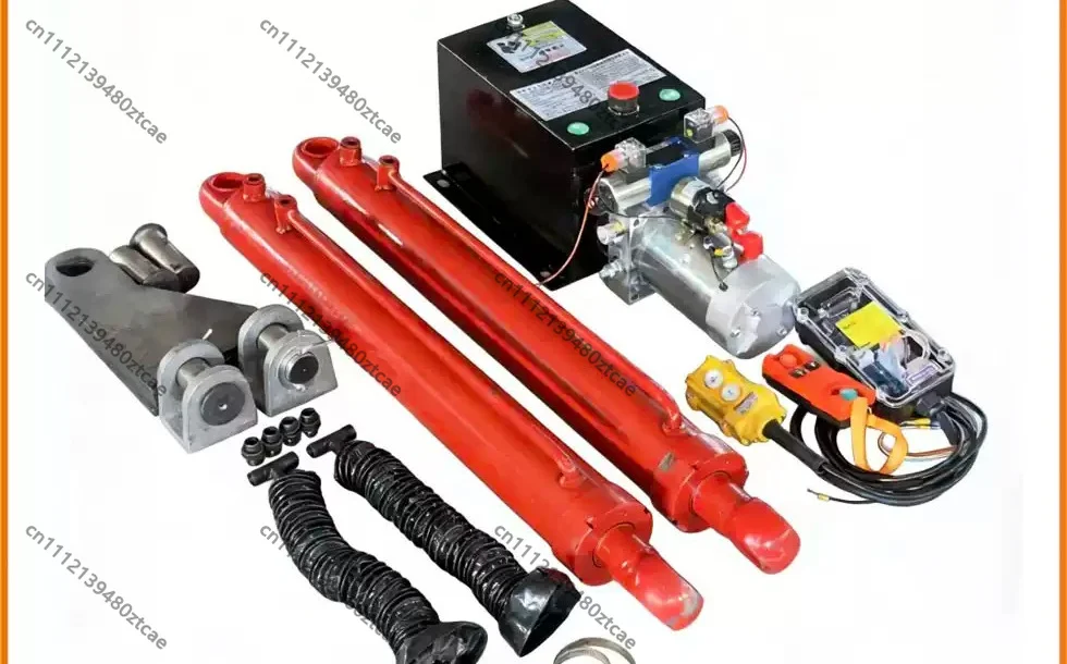 Complete Hydraulic Cylinder Power Unit Kit For Widened Loading Ramp Modified Flatbed Truck Lifting Hardware Replacement Fittings