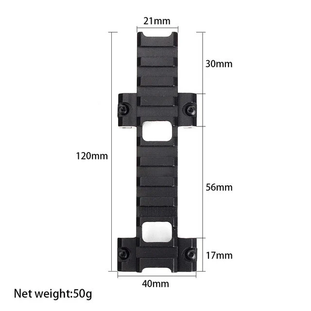 Base montaje riel Picatinny corto MP5 G3 HK SP5 - 8 ranuras - imagen 2