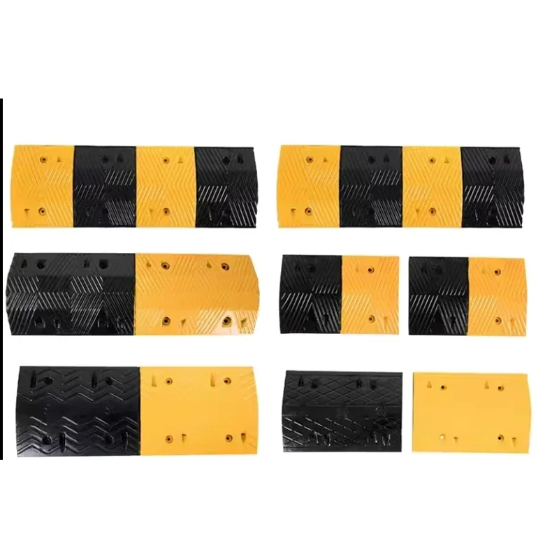 Rubber or plastic speed bumps Traffic safety speed bumps Rubber road hump traffic speed bumps