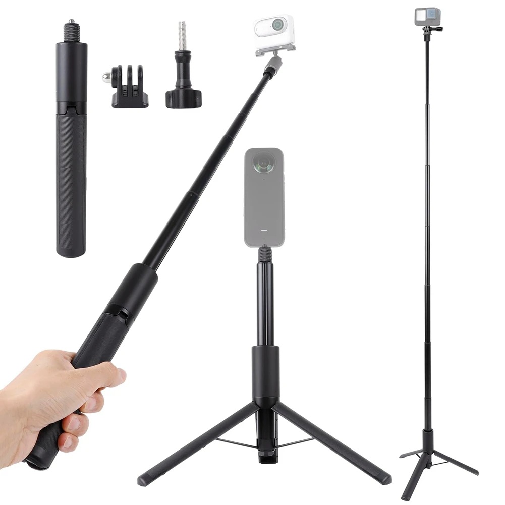 48In Extendable Selfie Stick Tripod for Insta360 ONE X2 X3 RS for GoPro Hero 12 11 10 9 8 7 6 5 Max for DJI Action 4 3 2