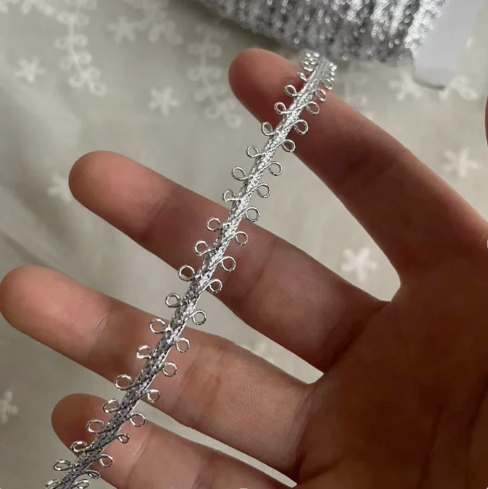 10Yards 1cm Gold Silver Braid Lace Trim Cosplay Costume Performance Stage Decoratiove Lace Ribbon DIY Sewing Apparel Edge Fabric
