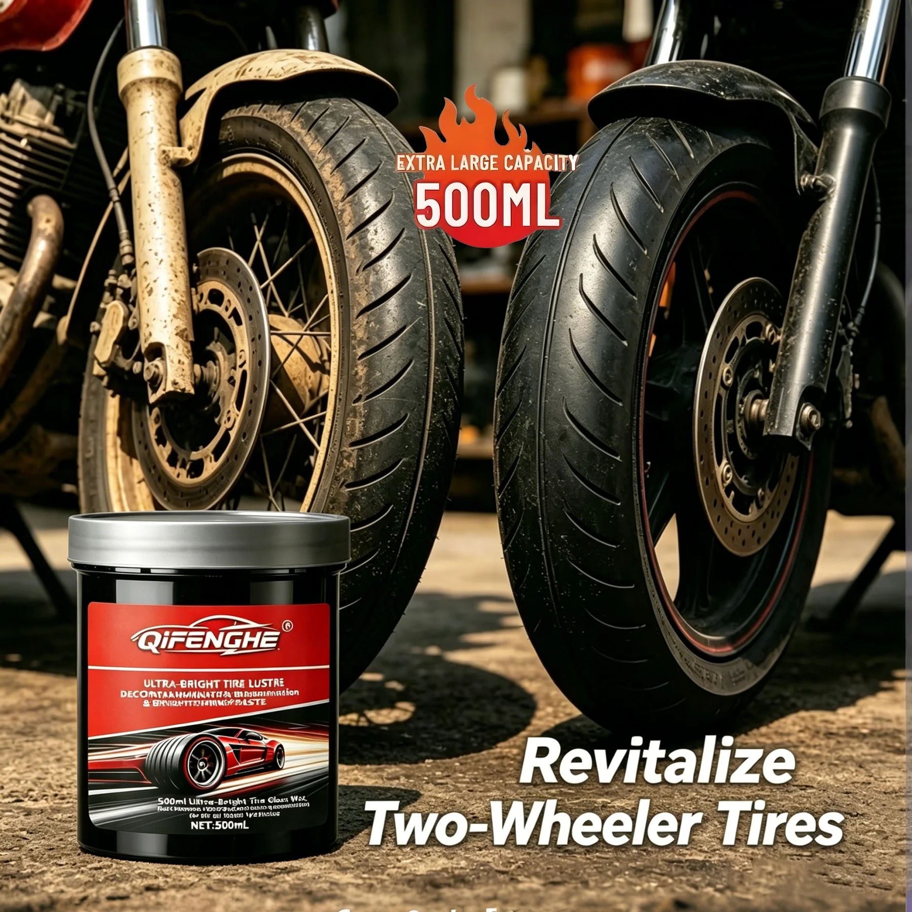 Ultra-Bright Tire Lustre Paste, Remove Dirt Rust & Oxidation, Restore Black Shine, Protect Rubber, Car Tire Decontamination Brig