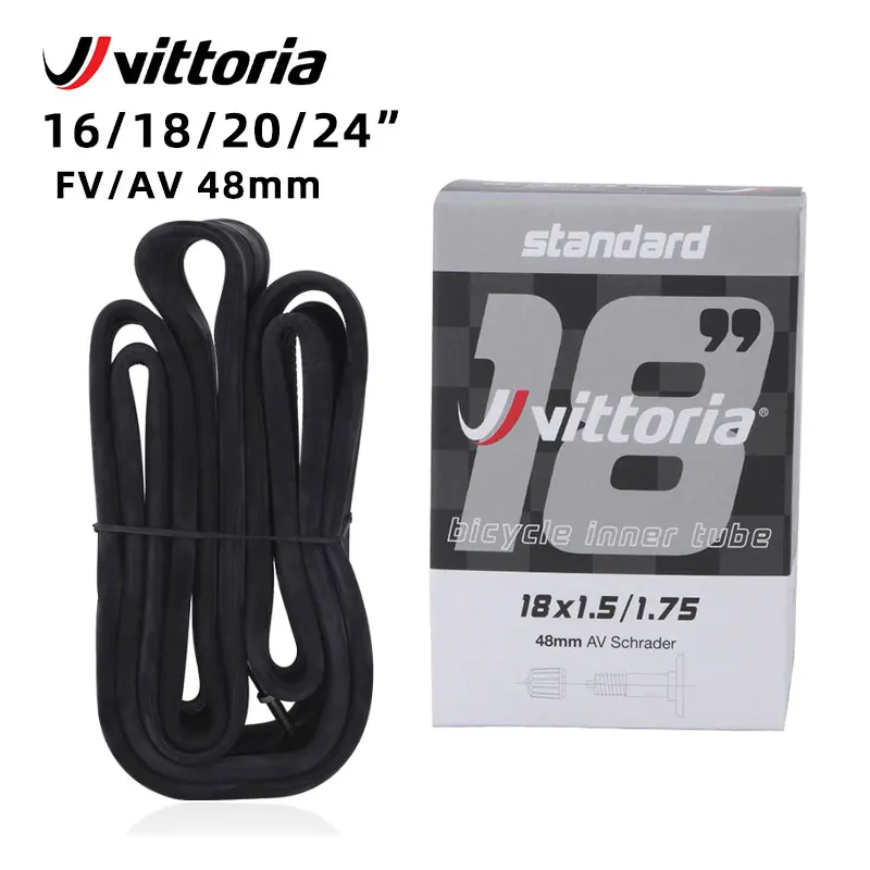 

Vittoria Folding Bicycle Inner Tube 16/18/20/24 Inch Tire 48mm FV Presta / AV Schrader Bike BMX Inner Tube