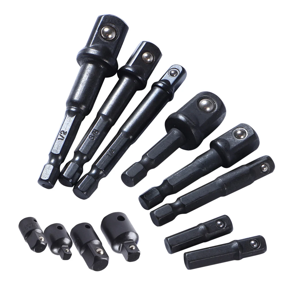 12-pack CR-V Steel Hex Drill Socket Connector Converter Extension Set Gift