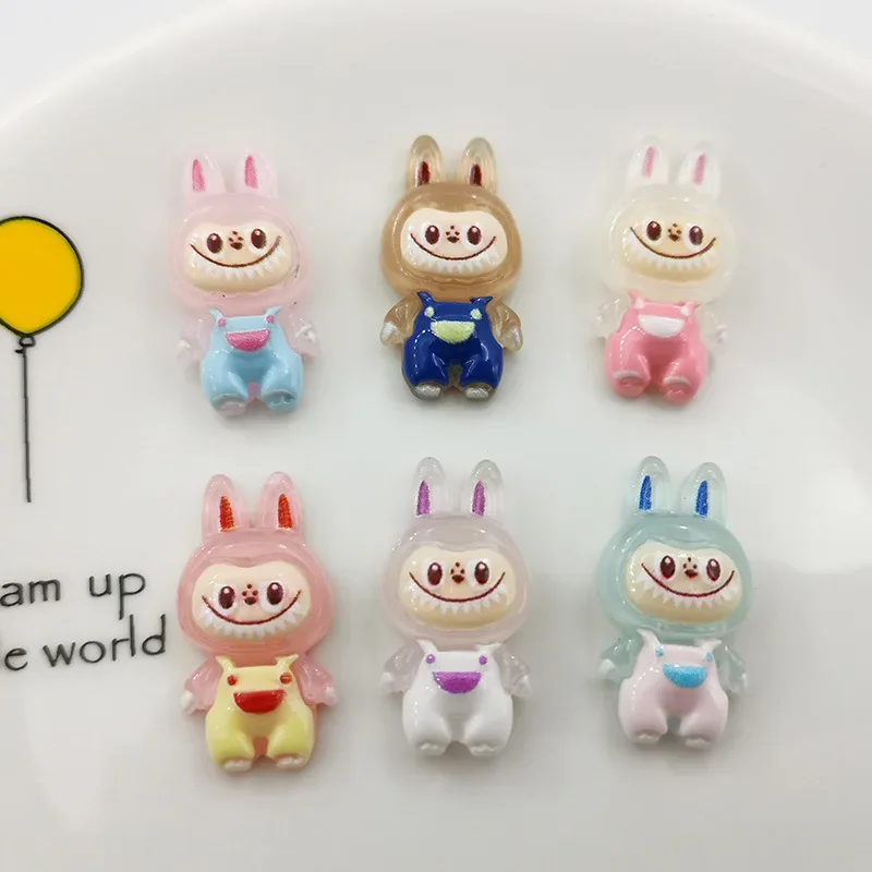 Cartoon Anime Labubu Harz Patch handgemachte DIY Telefon Fall Haar Clip Zubehör Materialien Kinder kleine Geschenke Weihnachtsgeschenke