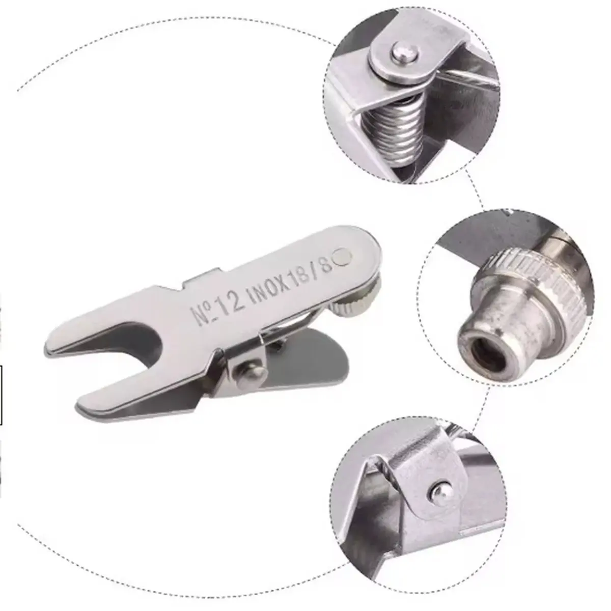 1Pcs Laboratory Spherical Joint Clamp Stainless Steel Ball Socket O Ring Connector Clip Laboratory Tool Anti Rust