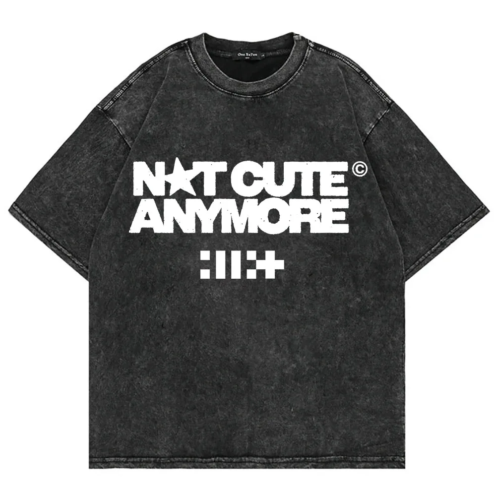 ILLIT Not Cute Anymore Album Graphic Print TShirts Fahsion Men_women TShirt Mineral Wash Tops Vintage Cotton Tee Shirt