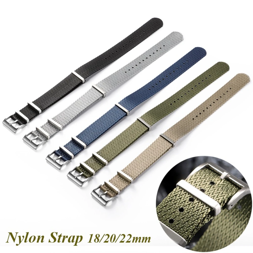 Ребристый нейлоновый ремешок для часов Seiko, тканевые ремешки для часов Omega, сменные браслеты для военных часов 18 мм, 20 мм, 22 мм, аксессуары для часов