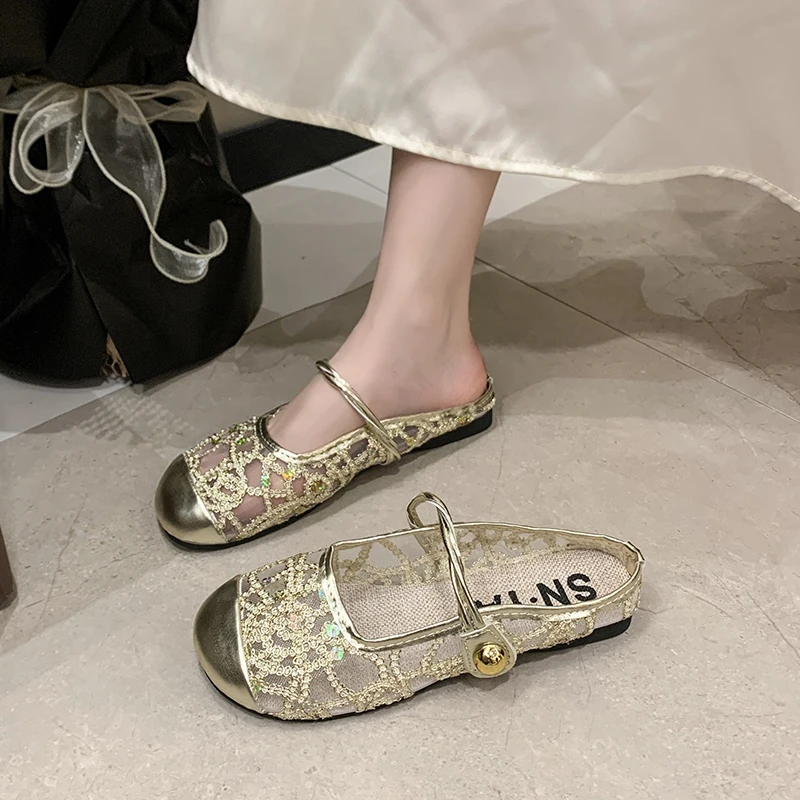 

Summer Ladies Outside Modern Slippers Low Heel Flat with Women's Shoes on Sale 2024 Fashion Solid Shallow Ethnic Women Slippers