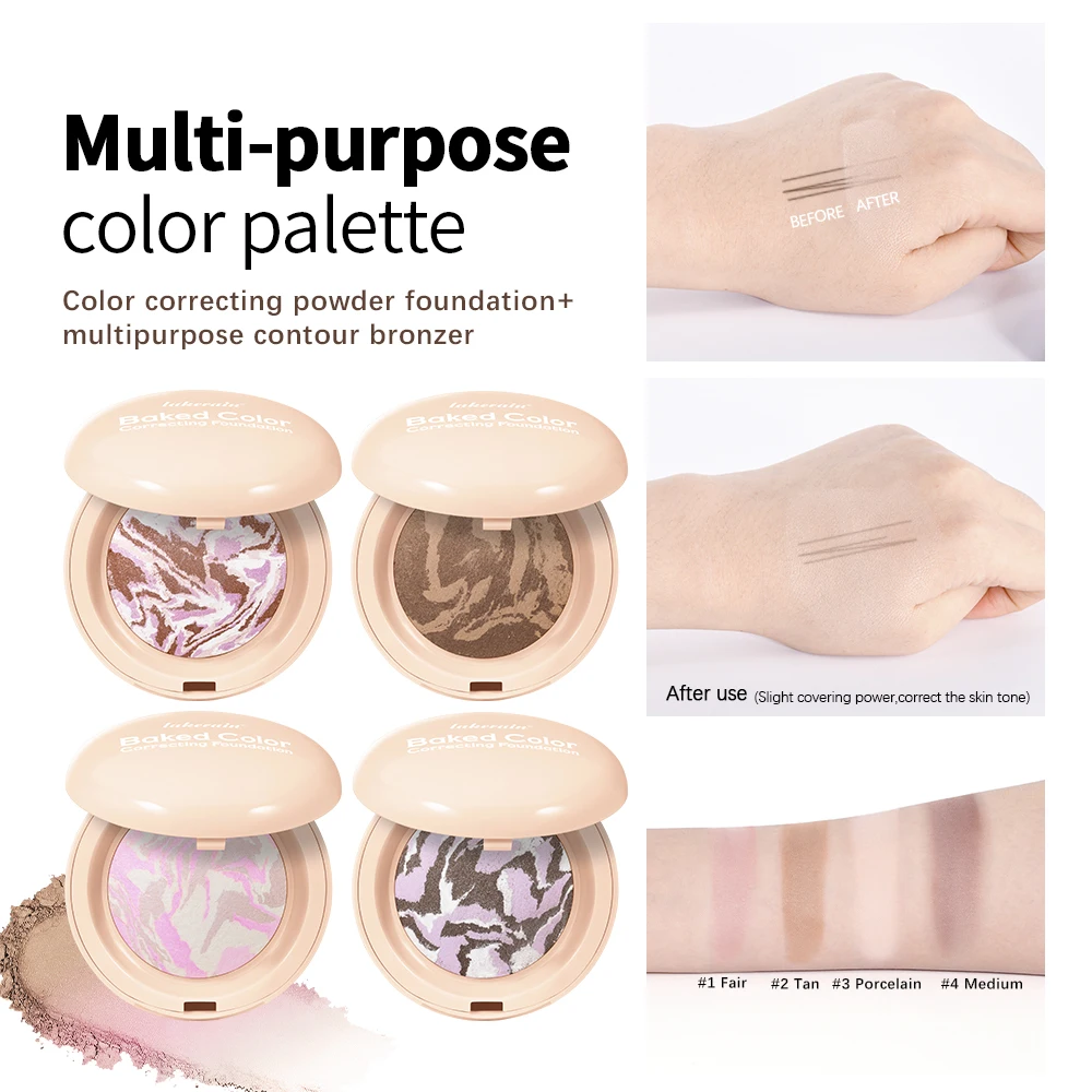 다양한 용도 베이크드 파운데이션 브라이트닝 페이셜 컨투어 블러쉬 하이라이트 색상 수정 여행용 메이크업 컬러 팔레트