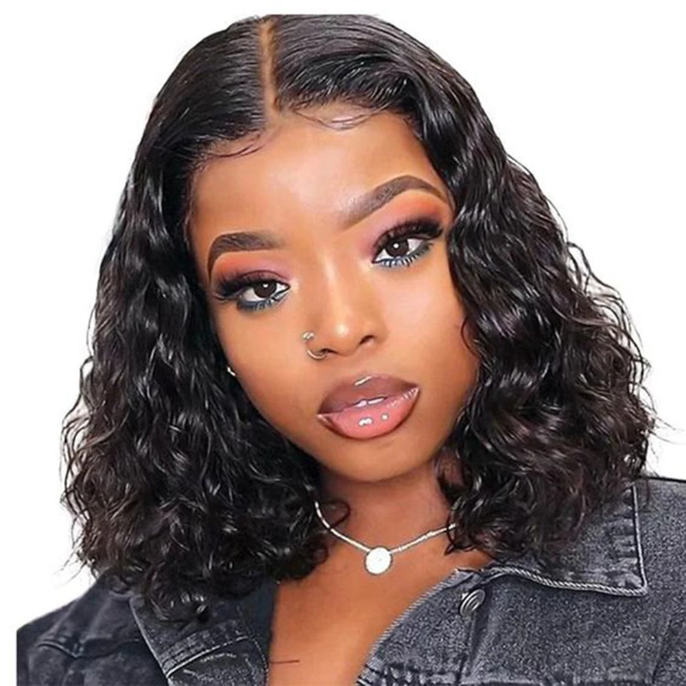 Wear Go Glueless Wig 180% Deep Wave 4x4 Transparent Lace Closure Glueless Wig Human Hair Ready To Wear Pre Cut Pre plucked