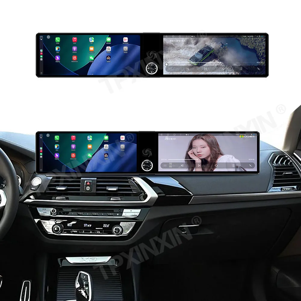 Radio Android para Auto con Pantalla Doble para BMW X3 X4 2017 2018 EVO Auto Carplay GPS Navi Co-pilot Reproductor Multimedia Estéreo Unidad Principal de 24.6"
