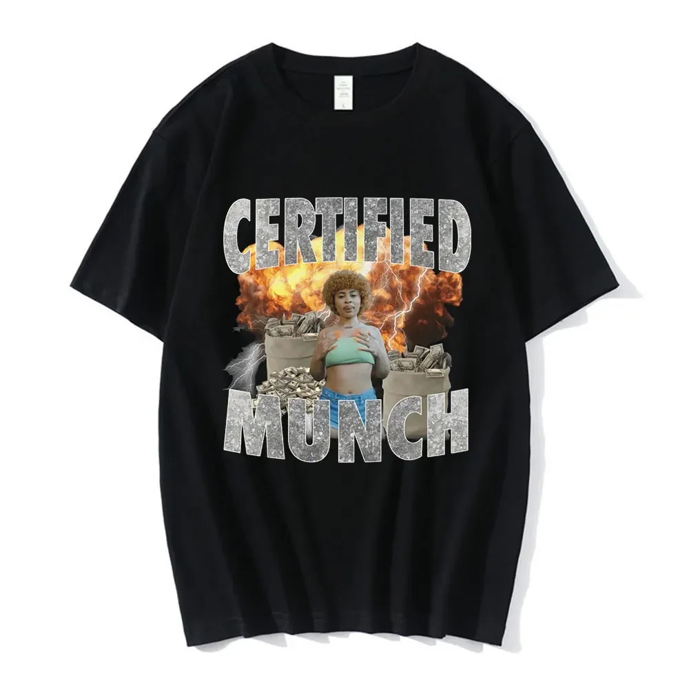 Hip Hop Vintage Short Sleeve funny Men's Casual Oversized T-shirts Streetwear Ice Spice Certified Munch Meme Graphic T Shirt new