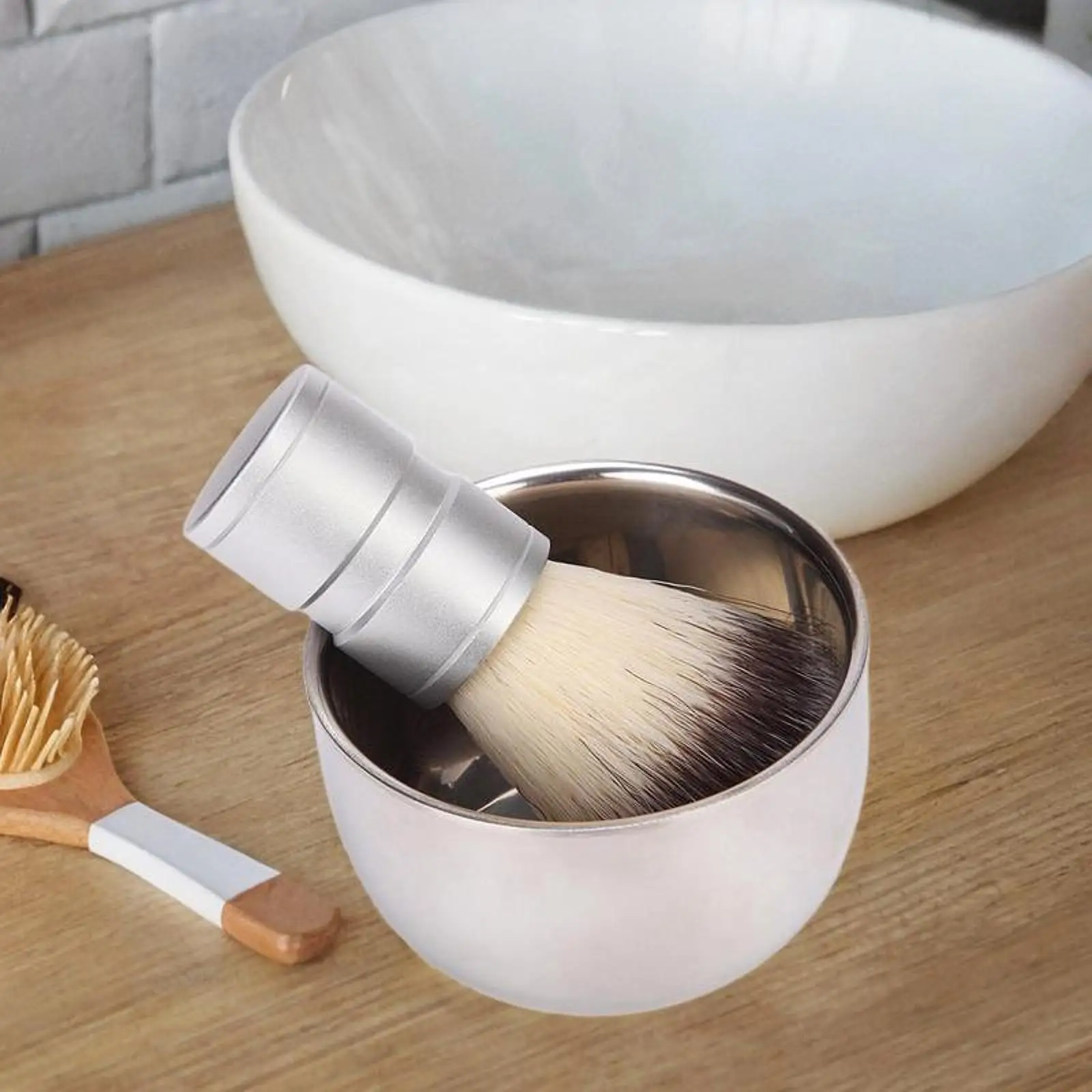 Men Shaving Soap Bowl and Brush Kit Men Shaving Tool for Valentine’S Day Gift