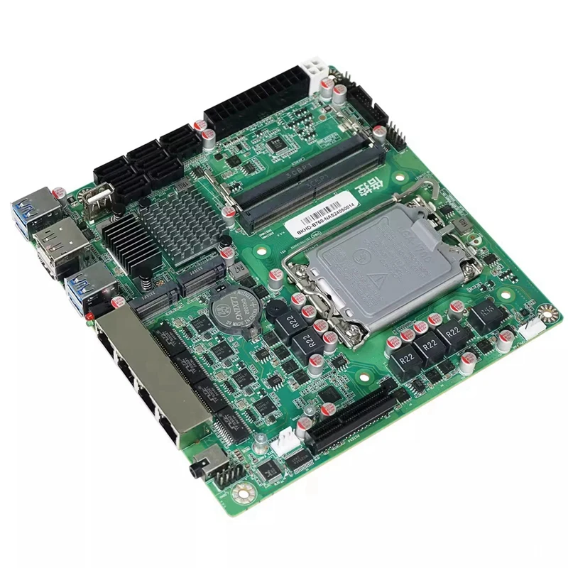 Mini ITX B760 NAS Motherboard Home Processor LGA1700 CPU 2xDDR5 4xi226 2.5G 2xM.2 NVME 8xSATA Qnas Firewall Server-VVNB