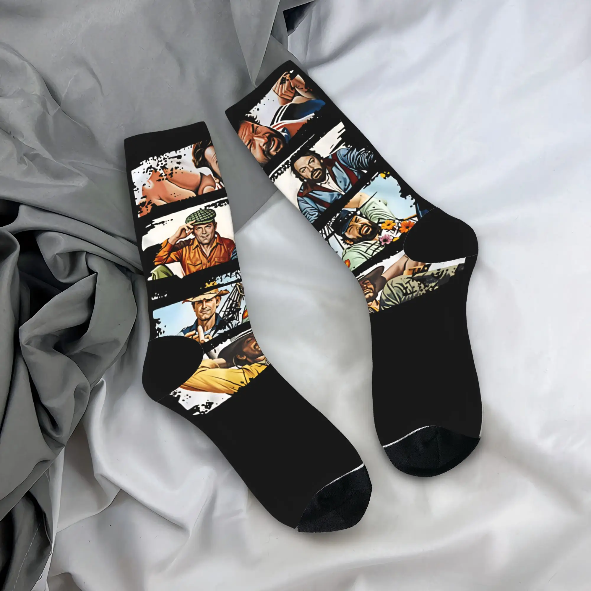

Bud Spencer and Terence Hill Socks Autumn Stockings Kawaii Men's Medium Soft Socks Design Cycling Non Slip Socks