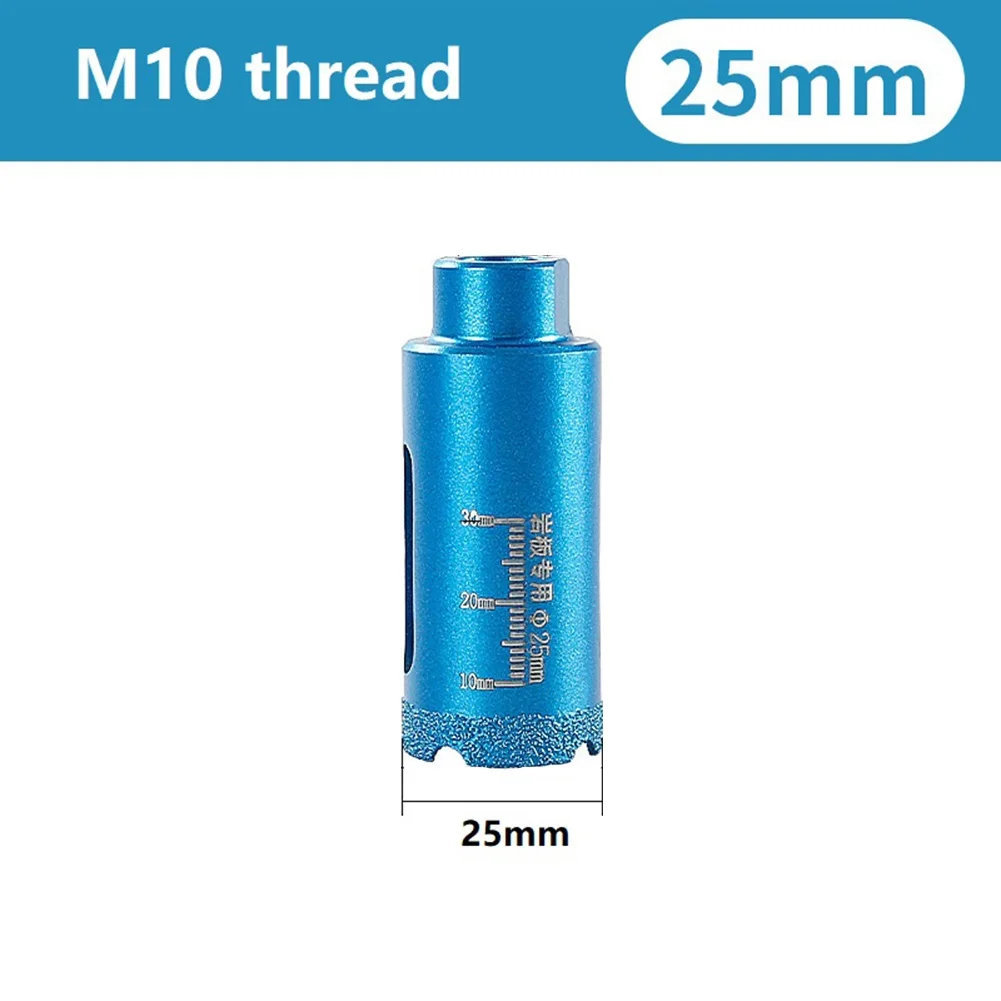 Power Tool Hole Drill 20mm--60mm Blue Ceramic Tile M10 Thread Drilling Core Bit Dry Vacuum Brazed High Quality