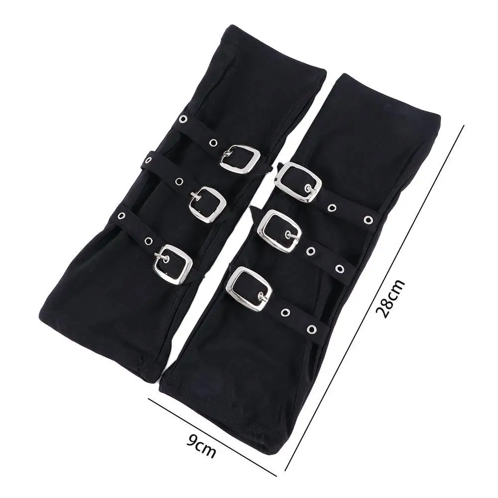 زوجين مثير فريد الشارع الشهير الإكسسوارات الحليب الحرير الهيب هوب الرجال حزام برشام الشرير معصمه نصف اصبع قفازات غطاء للذراع #6