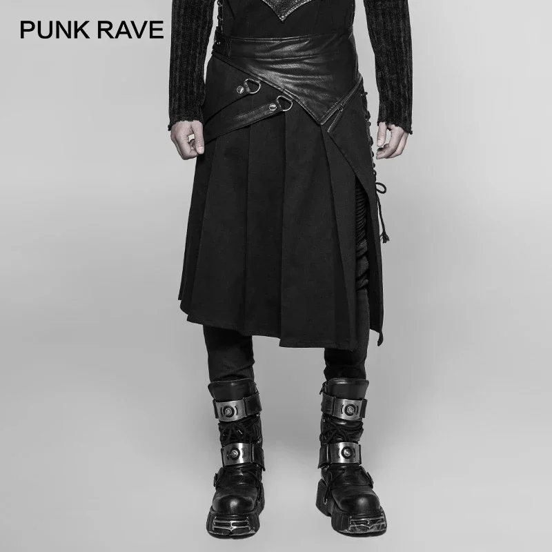 

PUNK RAVE Punk Rock Removable Half Skirt Vintage Japanese Cosplay Men's Pants