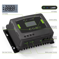 Solar Panel System Charge Controller 35a 60 Amp Regulator 20A, 30A, 40A ,50A,  12V 24V Control for Solar System