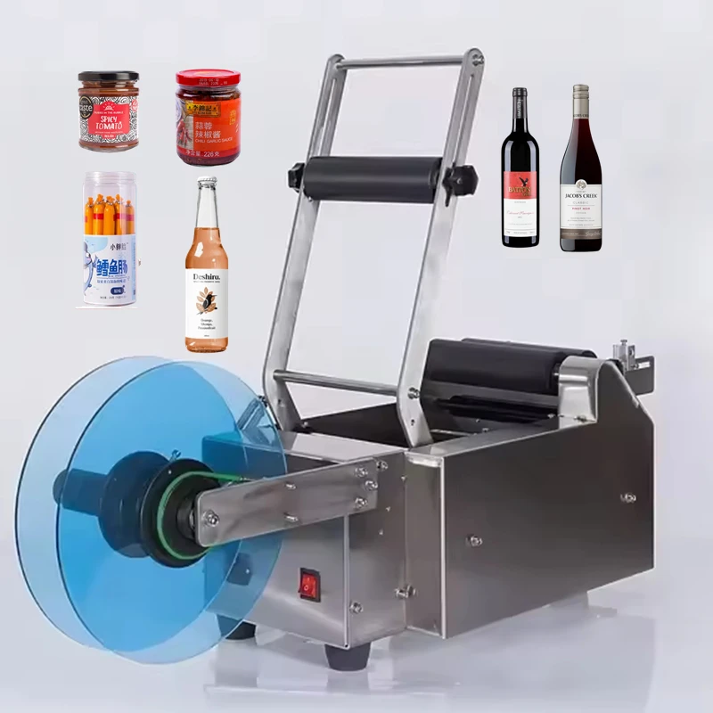 LK-BSTB14 Stainless Steel Jar Labeling Machine Wine Automatic Labeler Applicator Honey Can Label Sticker Machine