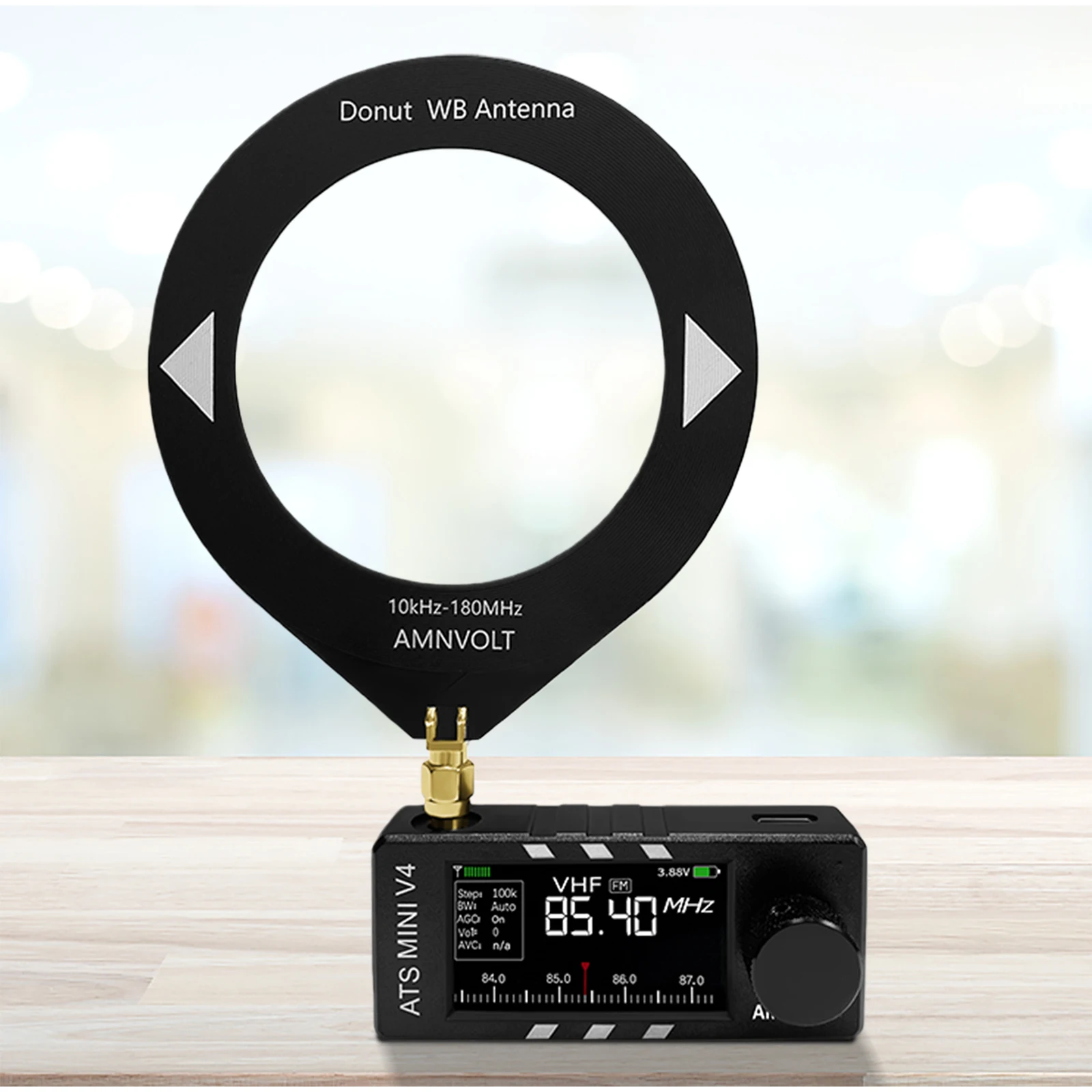 AMNVOLT V4 ATS MINI Radio with Headphone Amplifier Portable AM FM Radio Receiver 1.9inch IPS Screen for Walking Hiking Camping view 3