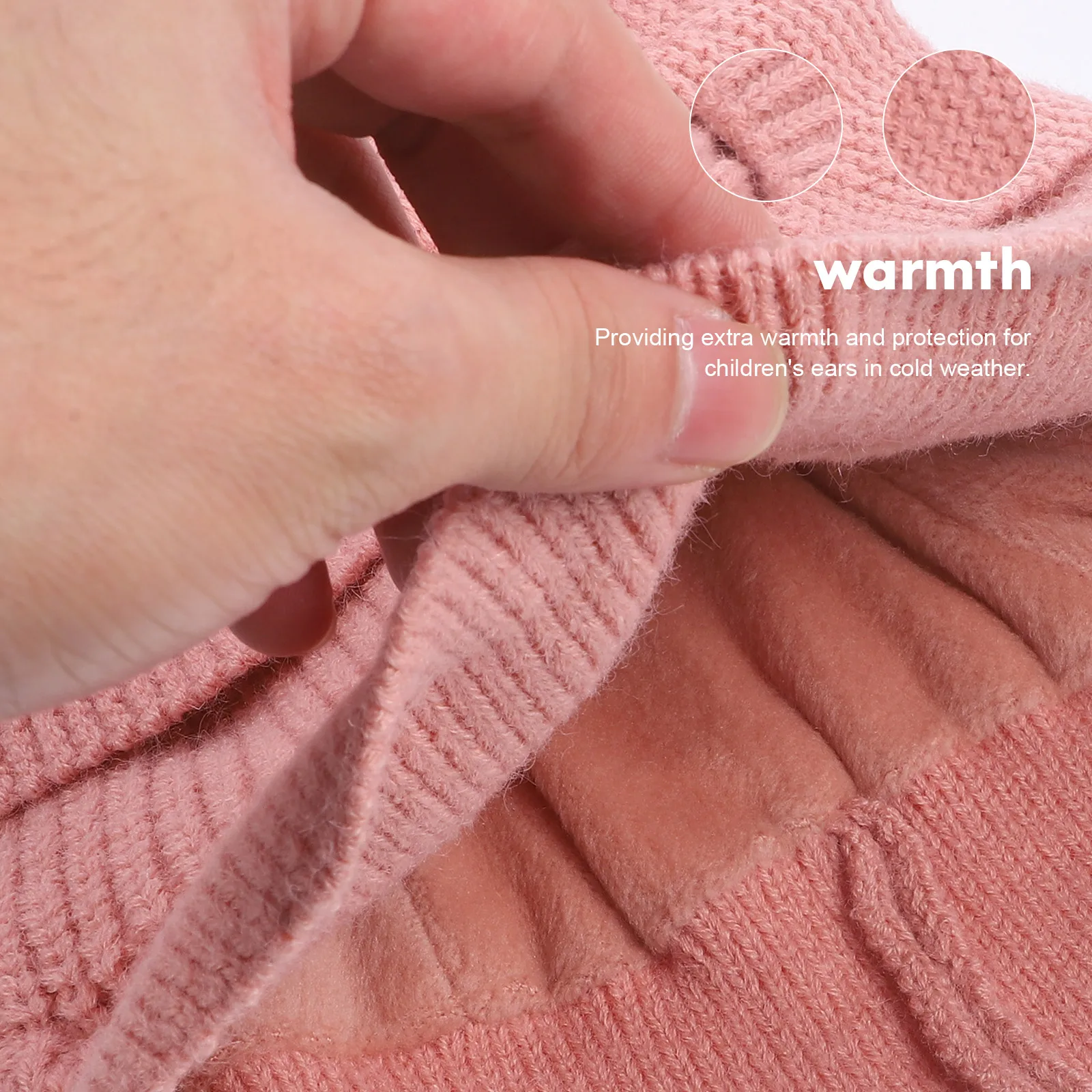 

Warm Pullover Baby Winter Baby Hat Girl Winter Knitted Newborn Ear Muffs Soft Yarn Anti Wind Cold Protection Outdoor