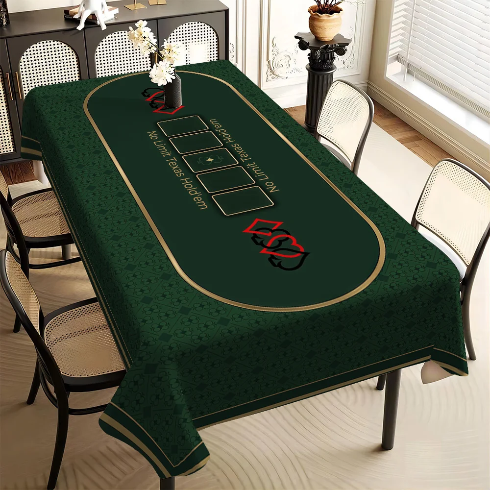 JIT-1PC Luxury Style, Dark Green with Gold, Poker Element Pattern